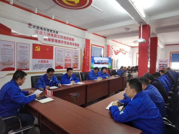 2025年3月，在支部學(xué)習(xí)會(huì)之余，計(jì)控電儀部黨支部書記王文波帶領(lǐng)黨員領(lǐng)導(dǎo)干部認(rèn)真梳理一二期檢修項(xiàng)目計(jì)劃.jpg